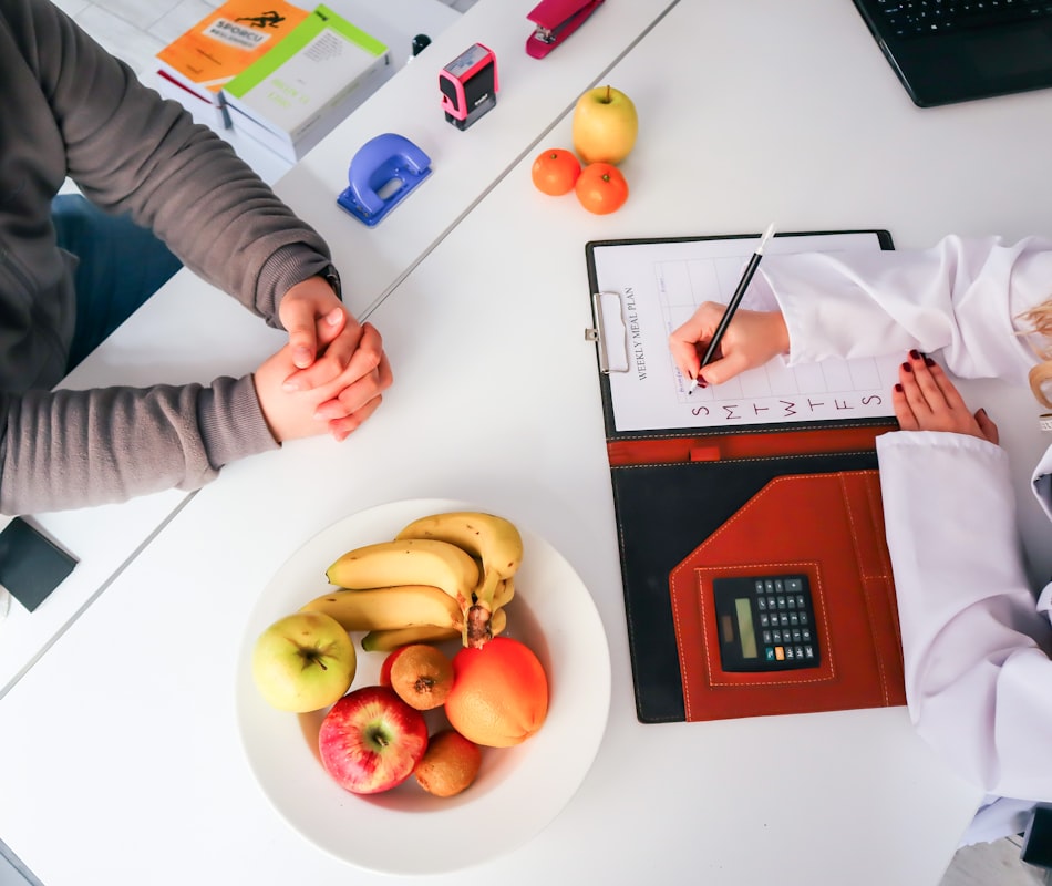 Professional nutritionist in consultation setting